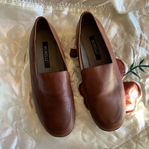 Borelli Women’s Brown Leather Slip-On Shoes